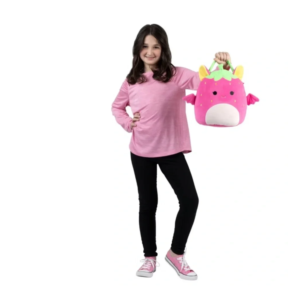 Squishmallows Gwendolyn the Neon Strawberry Bat Halloween Treat Pail